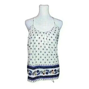 Old Navy women's sleeveless floral blouse white size small